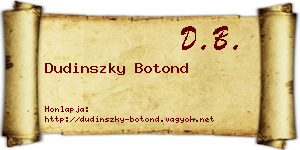 Dudinszky Botond névjegykártya