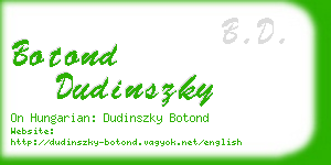 botond dudinszky business card
